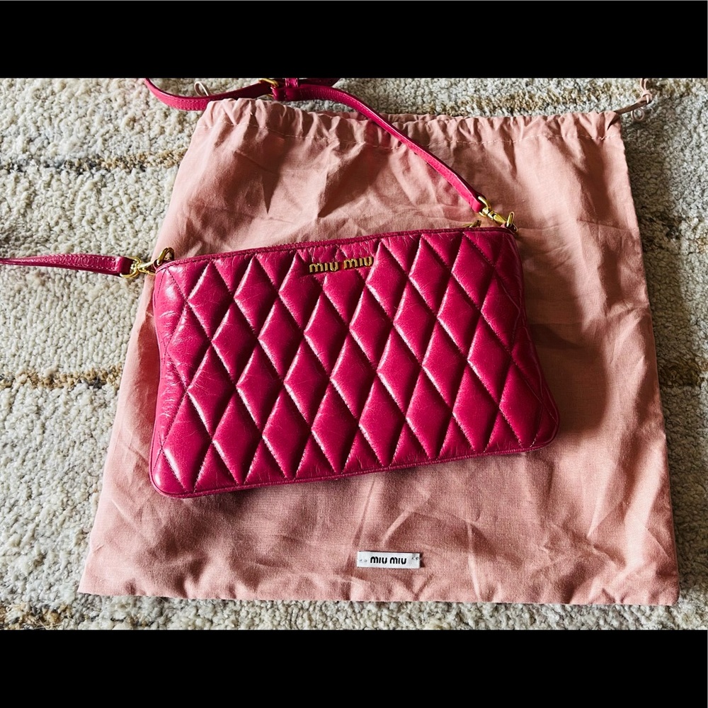 Miumiu crossbody mini bag - hot pink